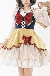 Confession Function Multi-layer Ruffle Bowknot Color Matching Autumn Winter Sweet Lolita Jsk Dress